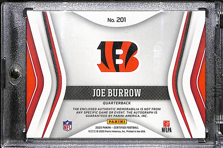 2020 Panini Certified Joe Burrow Autograph Jersey Patch Gold Rookie Card #4/10 (FOTL Exclusive)