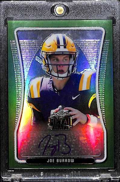 2020 Leaf Metal Draft Joe Burrow Autograph Rookie (Green Refractor) # 2/10