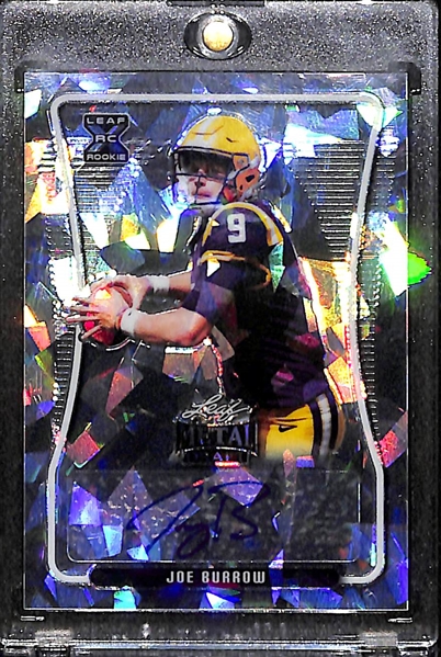 2020 Leaf Metal Draft Joe Burrow Autograph Rookie (XRC Ice Refractor) # 3/30