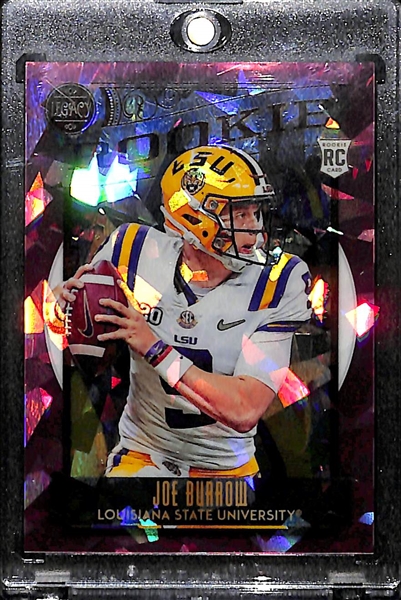 2020 Panini Legacy Joe Burrow Pink Cracked Ice Rookie Card Short-Print #2/10