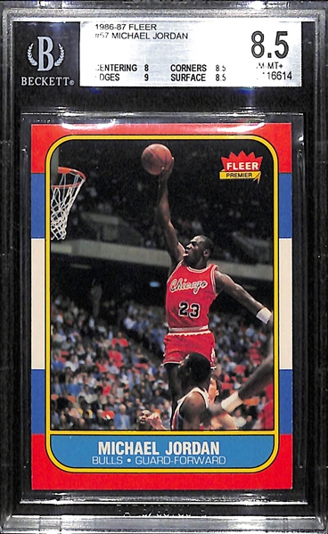 1986-87 Fleer Michael Jordan Rookie Card Graded BGS 8.5
