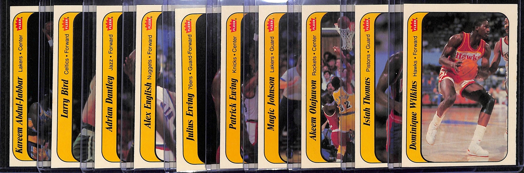 1986-87 Fleer Basketball Sticker Partial Set (Missing Only Michael Jordan Sticker) - 10 of 11 Stickers