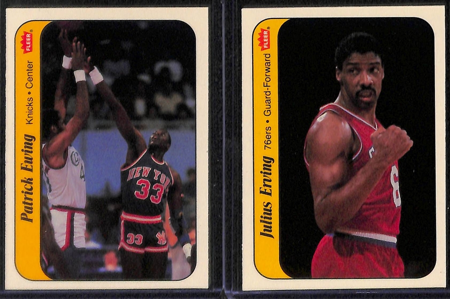 1986-87 Fleer Basketball Sticker Partial Set (Missing Only Michael Jordan Sticker) - 10 of 11 Stickers