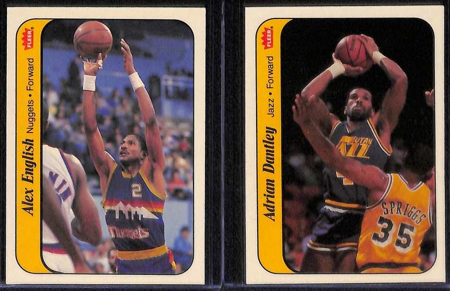1986-87 Fleer Basketball Sticker Partial Set (Missing Only Michael Jordan Sticker) - 10 of 11 Stickers