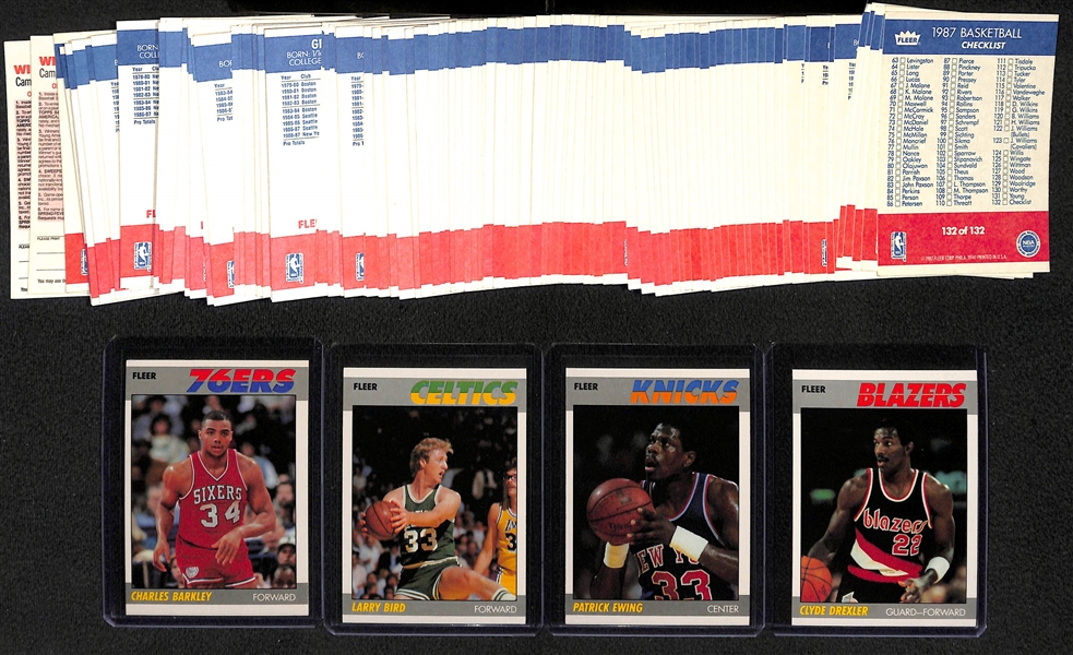 1987-88 Fleer Basketball Set (Missing Only Michael Jordan Card) - 131 of 132 Cards