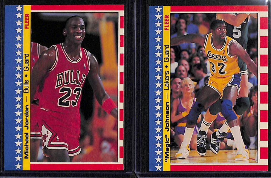1987-88 Fleer Basketball Sticker Complete Set Inc. Michael Jordan - All 11 Stickers