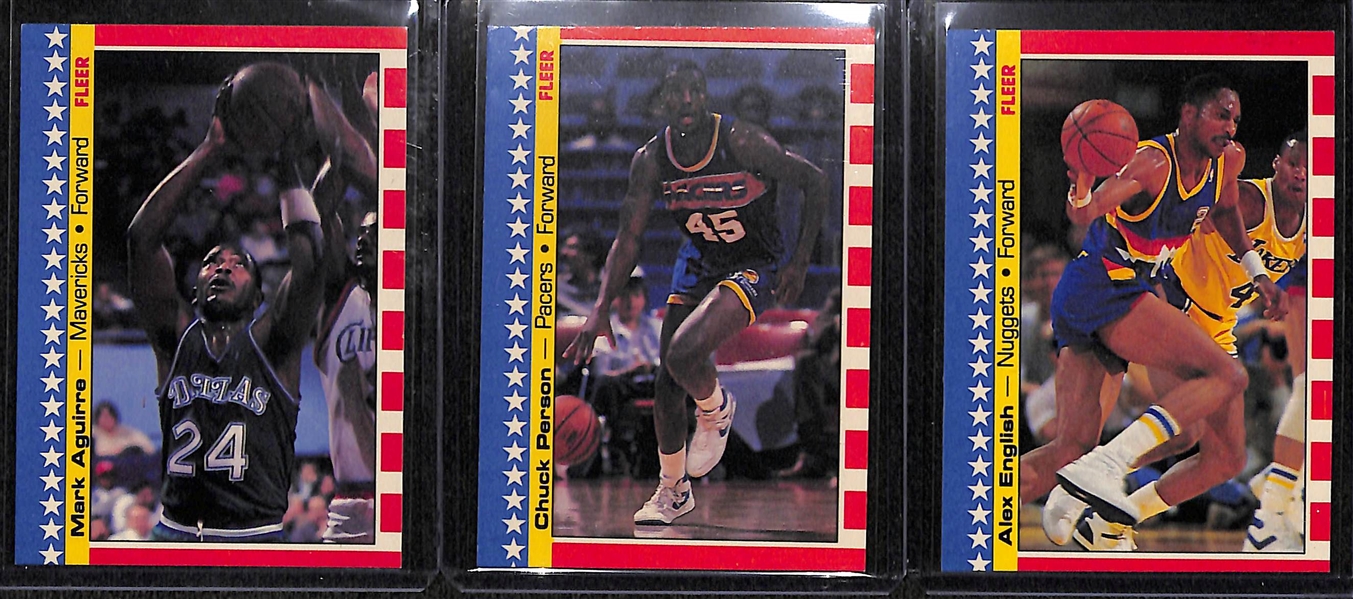 1987-88 Fleer Basketball Sticker Complete Set Inc. Michael Jordan - All 11 Stickers
