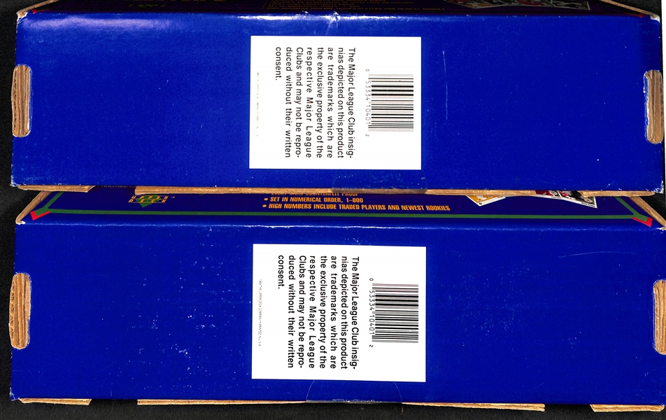 Lot of (2) 1989 Upper Deck Baseball Card Complete Factory Sets w. Ken Griffey Upper Deck Rookie Cards
