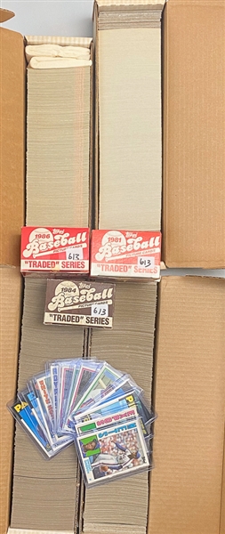 Lot of (4) Baseball Sets (1983T, 1984T, 1985F, and 1985D and (3) Topps Traded Sets (1981, 1984, 1986)