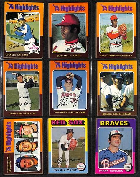 1975 Topps Baseball Card Complete Set of 660 Cards w. Brett and Yount Rookies