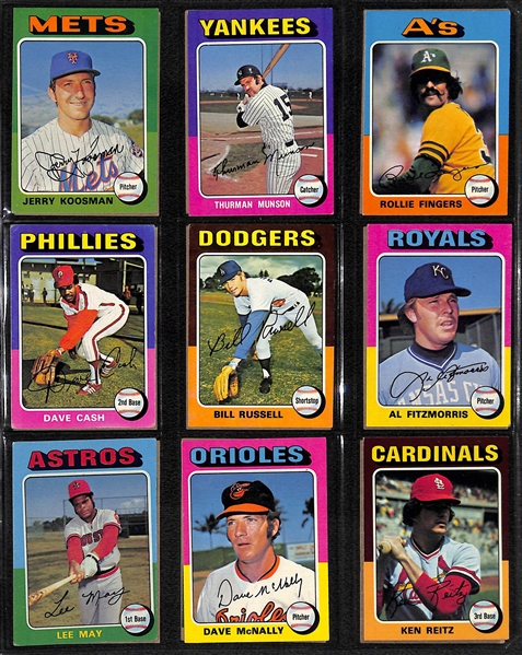 1975 Topps Baseball Card Complete Set of 660 Cards w. Brett and Yount Rookies
