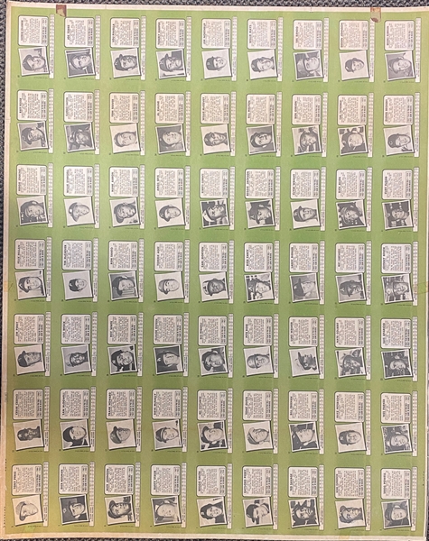 1971 Topps Super Baseball Card Uncut Sheet