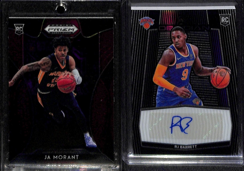2019-20 Basketball Rookie Card Lot - (3) Ja Morant Rookies and RJ Barrett Obsidien Autograph