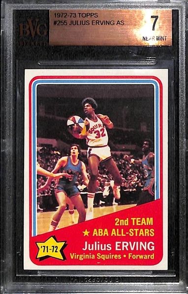 1972-73 Topps Julius Erving All Star #255 Rookie Card Graded BVG 7