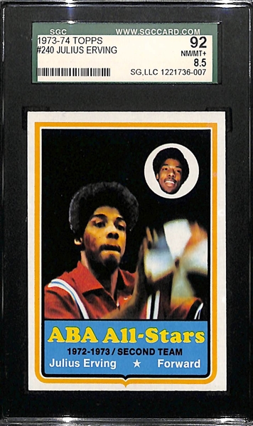 1973-74 Topps Julius Erving All Star #240 Graded SGC 8.5
