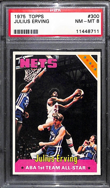 1975 Topps Julius Erving All Star #300 Graded PSA 8