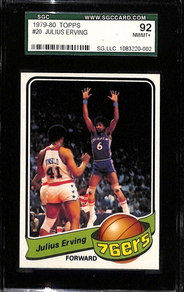 Julius Erving Graded Lot - 1978 #130 Graded PSA 8 and 1979 #20 Graded SGC 92 (8.5)