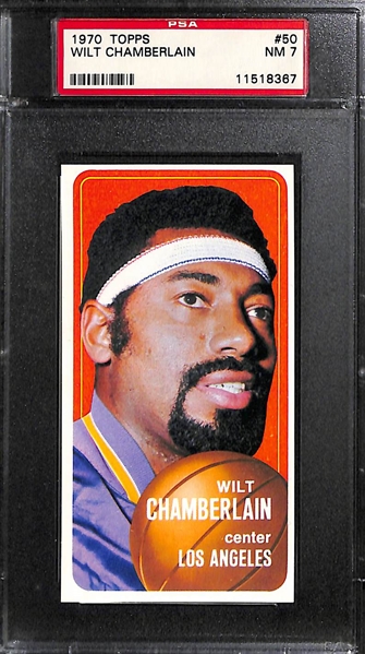1970 Topps Tall Boy Lot - Wilt Chamberlain #50 PSA 7 and Willis Reed All-Star #110 PSA 7 