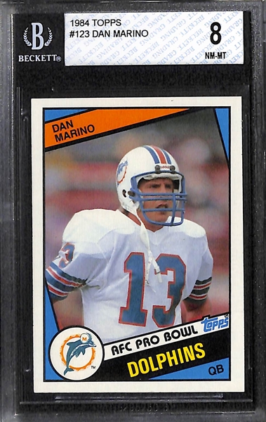 BGS 8 Rookie Football Lot - Dan Marino, John Elway, and Jerry Rice