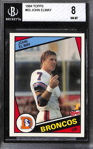 BGS 8 Rookie Football Lot - Dan Marino, John Elway, and Jerry Rice