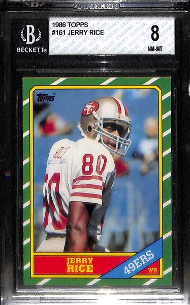 BGS 8 Rookie Football Lot - Dan Marino, John Elway, and Jerry Rice