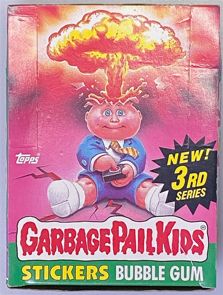 1986 Garbage Pail Kids 3rd Series Complete Wax Box of 48 Sealed Packs w. Original Poster