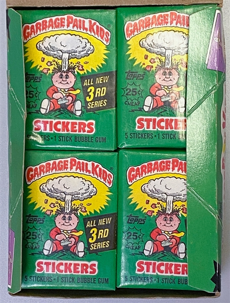 1986 Garbage Pail Kids 3rd Series Complete Wax Box of 48 Sealed Packs w. Original Poster