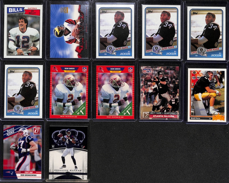 Lot of (21) 1987-2017 Football Rookie Cards w. 2000 Crown Royale Tom Brady Rookie Card