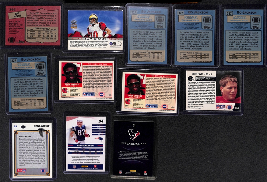 Lot of (21) 1987-2017 Football Rookie Cards w. 2000 Crown Royale Tom Brady Rookie Card