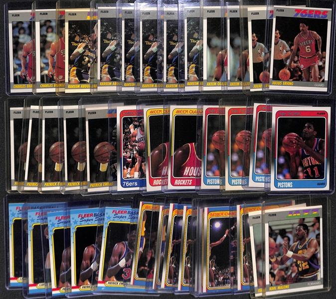 Lot of (39) 1987-1988 Fleer Basketball Superstar Cards w. 1987 Fleer Charles Barkley x2