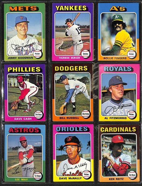 1975 Topps Baseball Partial Set & (150+) 1976 Topps Baseball Cards Loaded w. Stars!