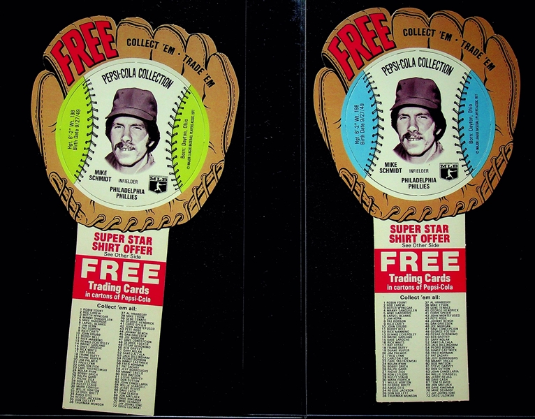 Nice Lot - Jack Ham Signed 8x10, 1972 Bradshaw Iron-On PSA 8, 1972 NFLPA Joe Greene Vinyl Sticker PSA 8,  Bradshaw/Greene Graded Crane Disks, 4 Mike Schmidt Disks (3 Complete Pepsi-Cola and PSA 8...