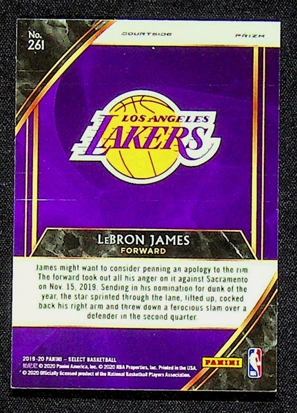 2019-20 Panini Select Gold Wave TMALL Courtside Prizm #261 Lebron James Card 
