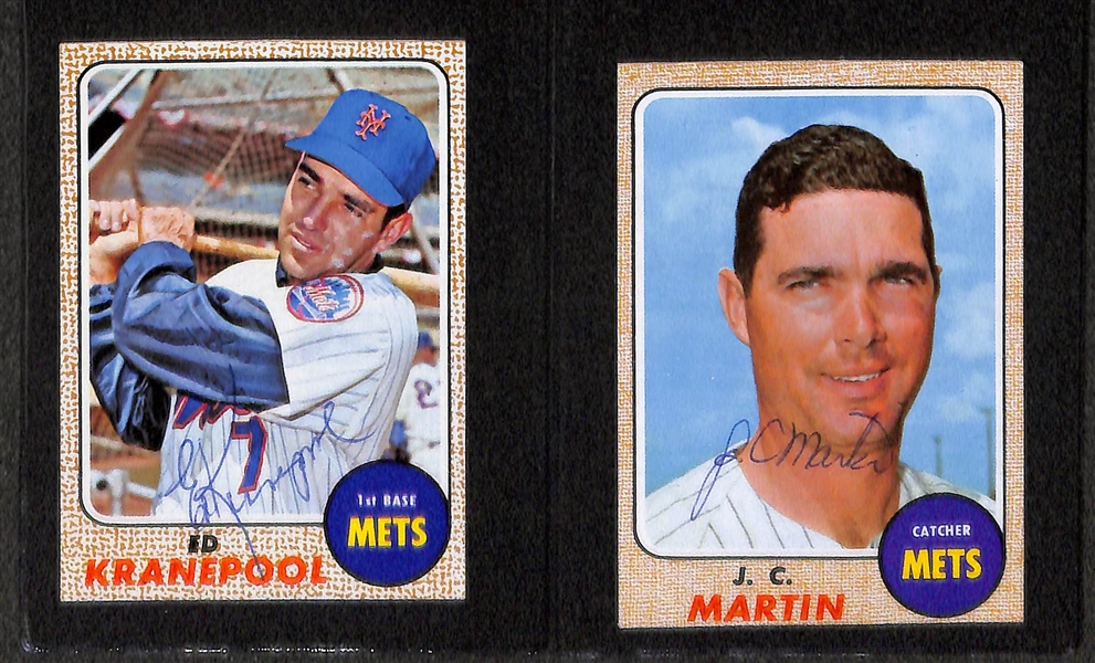 (5) Signed Topps Baseball Cards - 1964 H. Wilhelm, 1961 D. Williams, 1963 JC Martin, 1968 JC Martin, 1968 Kranepool