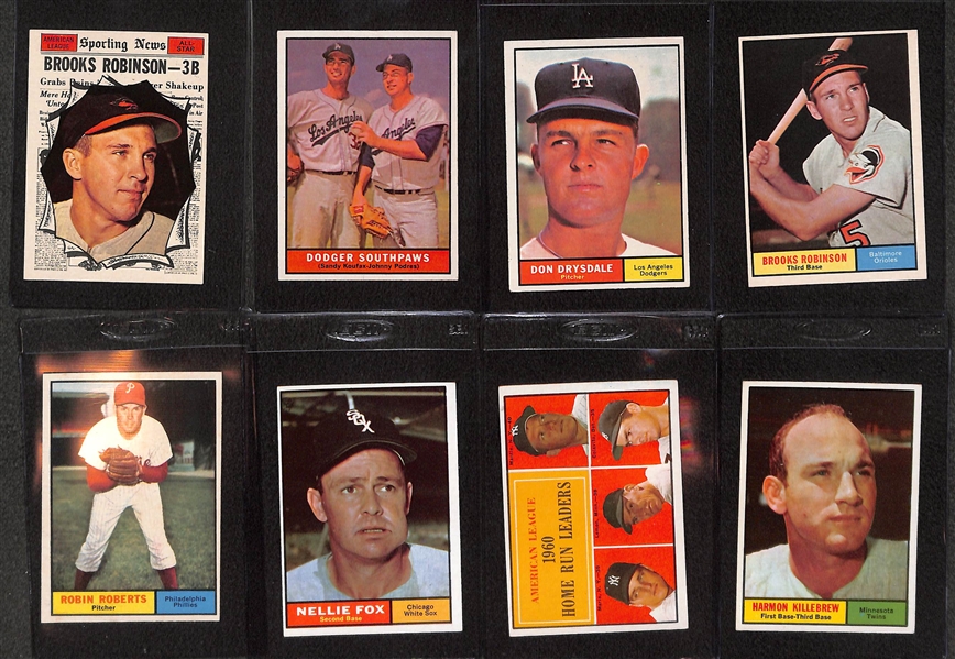 1961 Topps Baseball Near Complete Set (537 of 587 Cards) w. 5 PSA Graded Cards - Maris All Star PSA 6