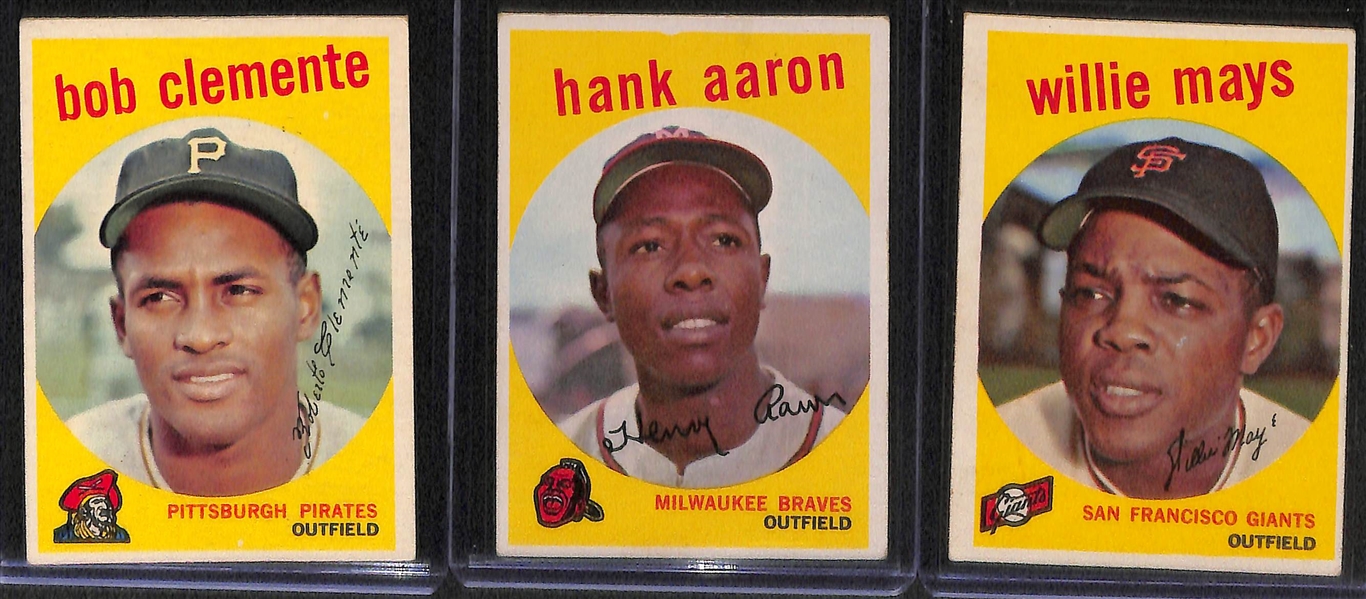 1959 Topps Baseball Card Complete Set w. Graded Mickey Mantle (SGC 4.5) & Bob Gibson Rookie (SGC 4)