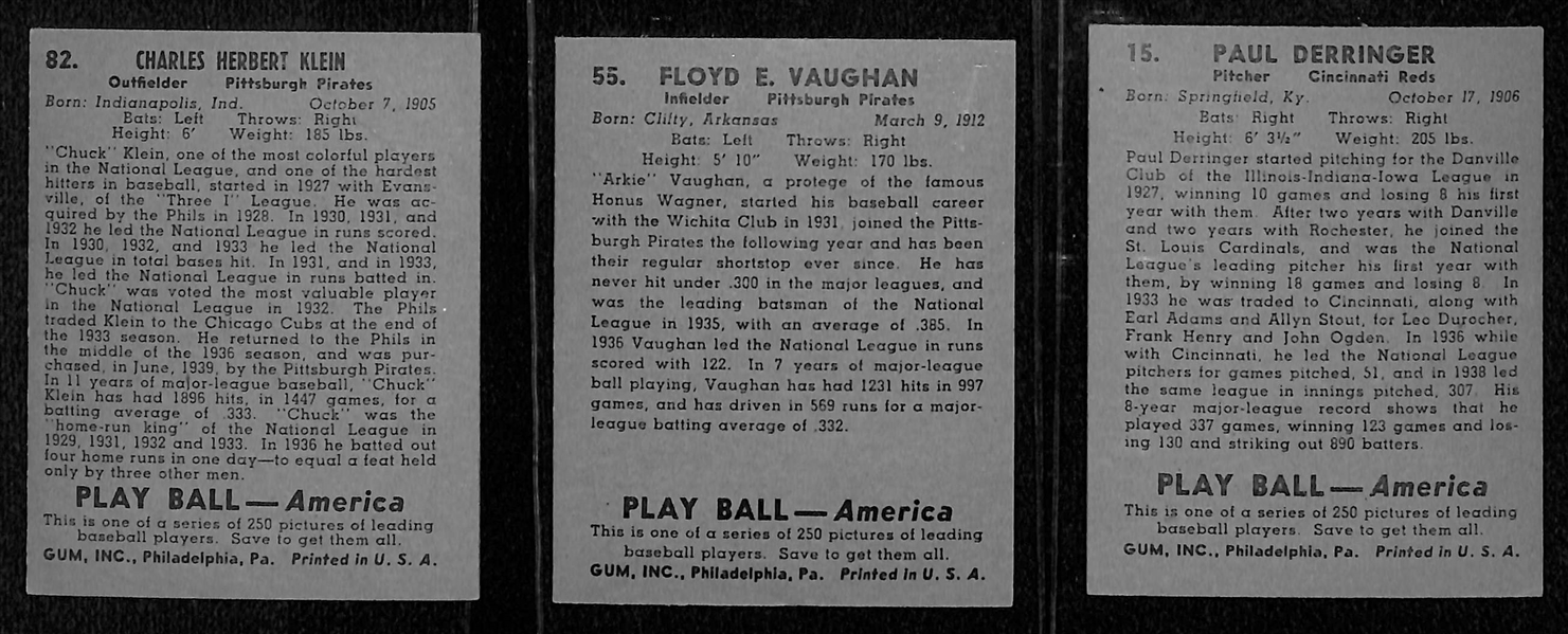 Lot of (74) Different 1939 Play Ball Cards