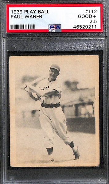 Lot of (3) Paul Waner Graded 1939 Play Ball Cards (PSA 2.5, PSA 3, and PSA 3.5)