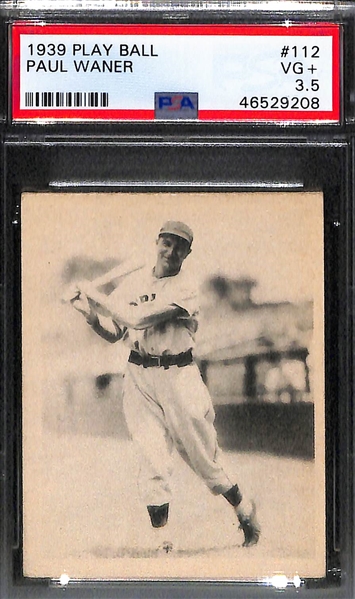 Lot of (3) Paul Waner Graded 1939 Play Ball Cards (PSA 2.5, PSA 3, and PSA 3.5)