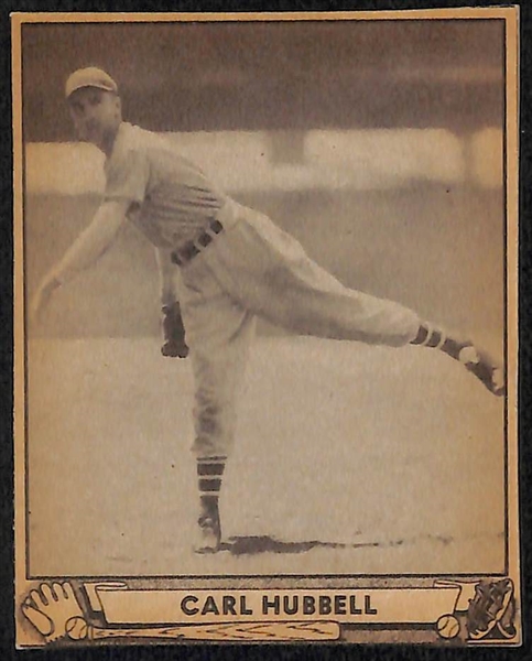 Lot of (10) Authentic/Trimmed HOFer 1940 Play Ball Cards - Hubbell, Evers, Jennings, Traynor, Baker, Gehringer, Klein, Vaughan, Lloyd Waner, Paul Waner