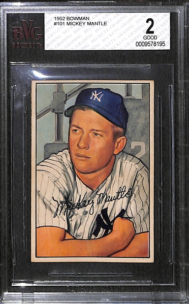 1952 Bowman Mickey Mantle #101 Graded BVG 2
