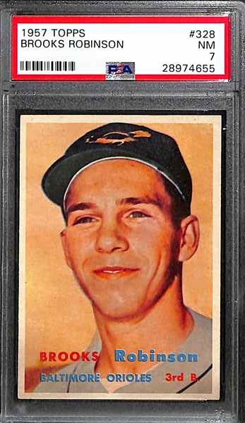 1957 Topps Brooks Robinson (HOF) Rookie Card #328 - Graded PSA 7
