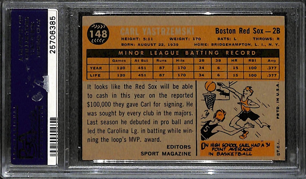 1960 Topps Carl Yastrzemski (HOF) Rookie Card #148 - Graded PSA 6