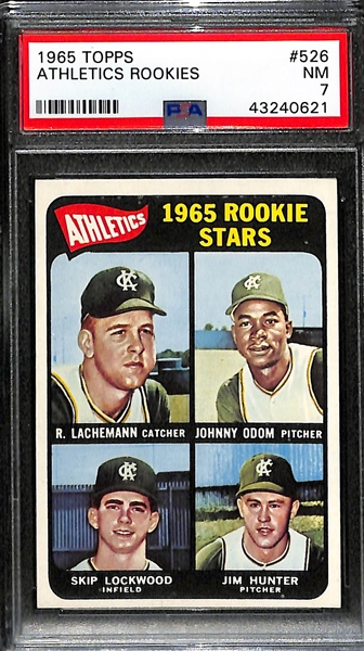 1965 Topps Jim Catfish Hunter (HOF) Rookie Card  #526 - Graded PSA 7