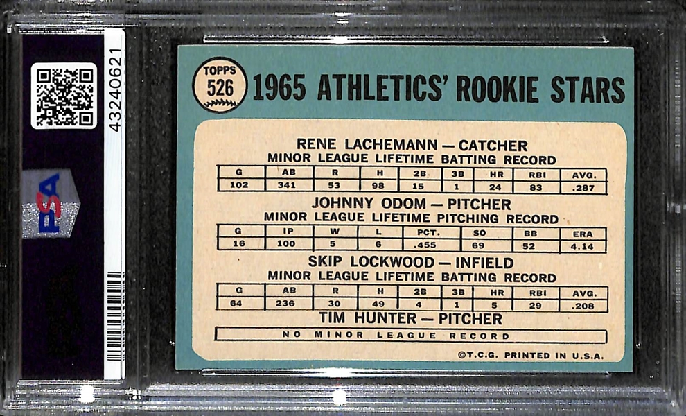 1965 Topps Jim Catfish Hunter (HOF) Rookie Card  #526 - Graded PSA 7