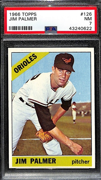 1966 Topps Jim Palmer (HOF) Rookie Card  #126 - Graded PSA 7
