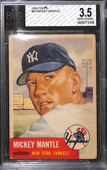 1953 Topps Mickey Mantle #82 Graded BVG 3.5