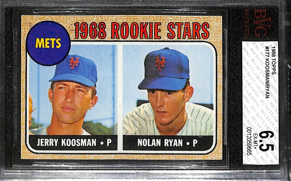 1968 Topps Nolan Ryan (HOF) Rookie Card #177 - Graded Beckett BVG 6.5