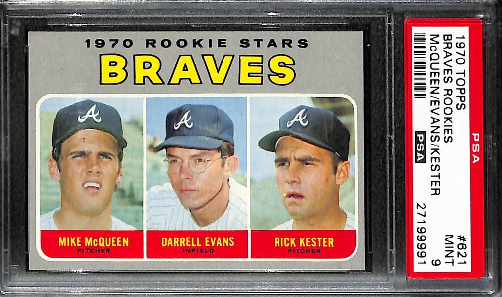 1970 Topps Darrell Evans Braves Rookie Card #621 - Graded PSA 9