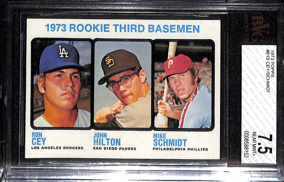 1973 Topps Mike Schmidt (HOF) Rookie Card #615 - Graded Beckett BVG 7.5